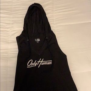 Only human hooded athletic tank